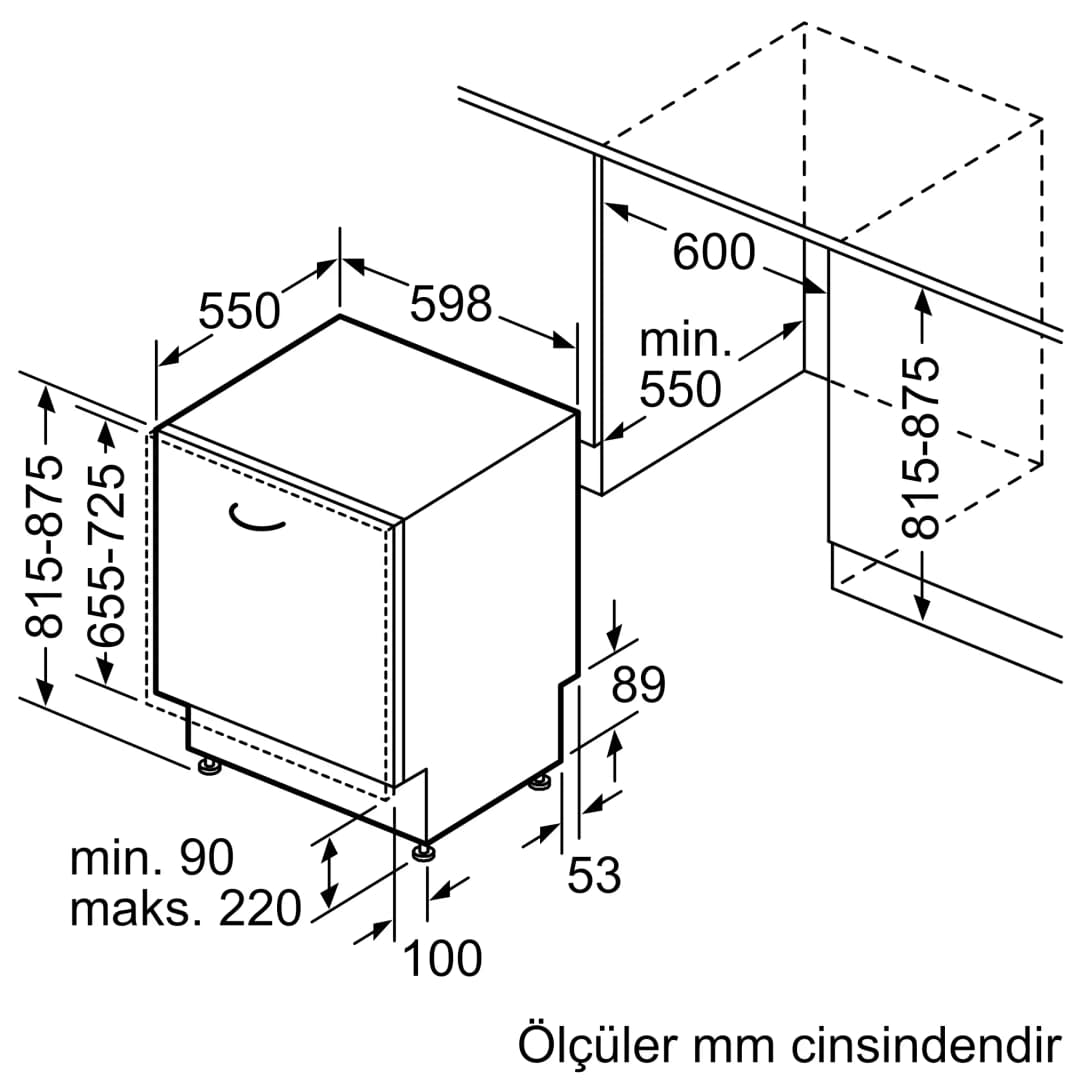 iQ100 Tam Ankastre Bulaşık Makinesi 60 cm — görsel 9