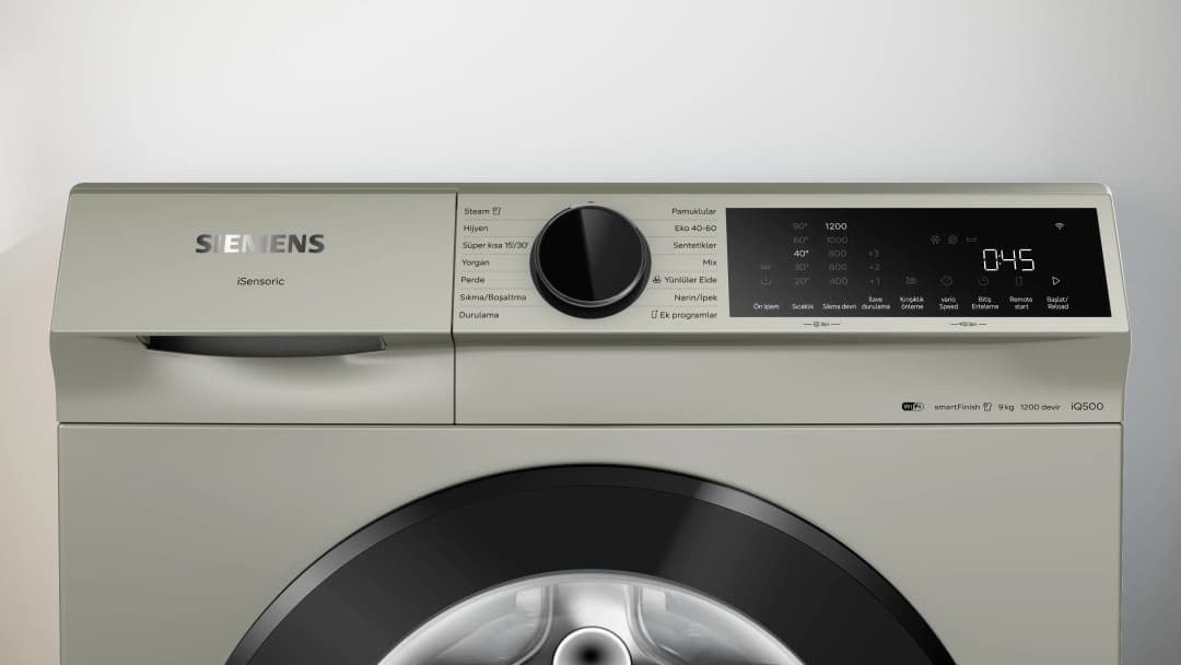 iQ500 Çamaşır Makinesi 9 kg maks. 1200 dev./dak., Gümüş — görsel 2