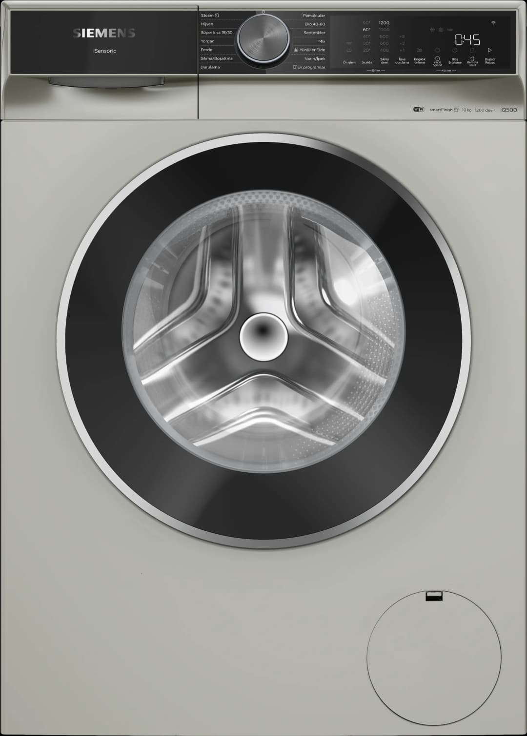 iQ500 Çamaşır Makinesi 10 kg maks. 1200 dev./dak., Gümüş — görsel 1